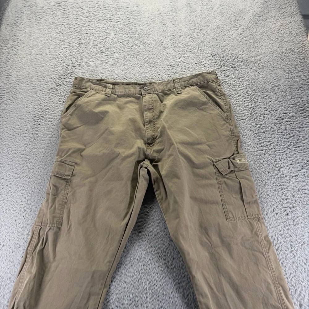 Wrangler Pant Men's 40x30 Brown Cotton‎ Cargo Ripstop Straight Workwear Utility